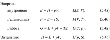 Функции состояния системы: внутренняя энергия энтальпия