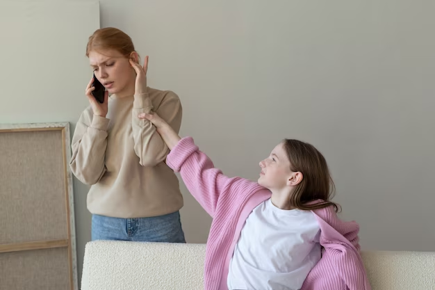 Мать и дочь-подросток, переживающие трудный разговор, обращаются за помощью к психологу